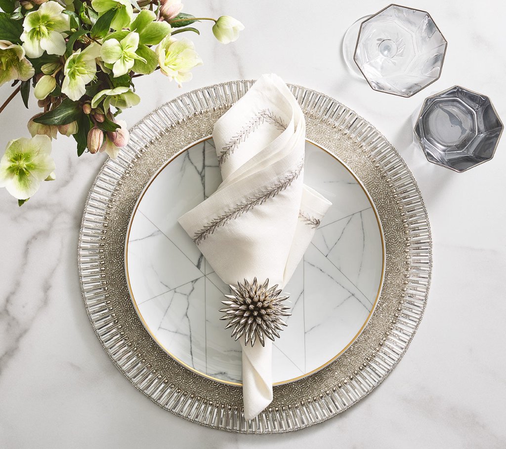 Premium Bevel Edge Placemats Set of 4 - Elegant Table Setting for Dinner Parties, Holidays & Everyday Use