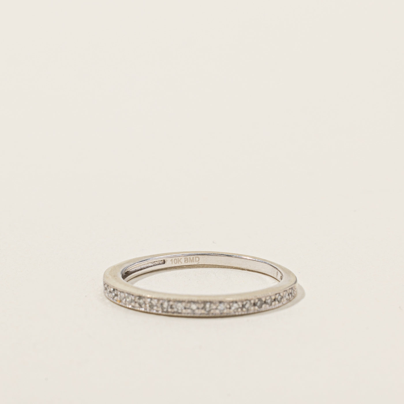 Semi Eternity Diamond Wedding Band Ring - 0.24ctw Round Cut Diamonds in 14K White Gold - Size 6.5 - Perfect for Anniversary, Engagement & Bridal Jewelry Gifts