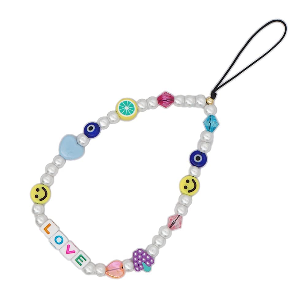 Beaded Phone Lanyard Wrist Strap for Women & Girls - Stylish Beaded Phone Charm Decoration Accessory - Perfect for Smartphones, Keys & ID Cards at Work, School or Travel