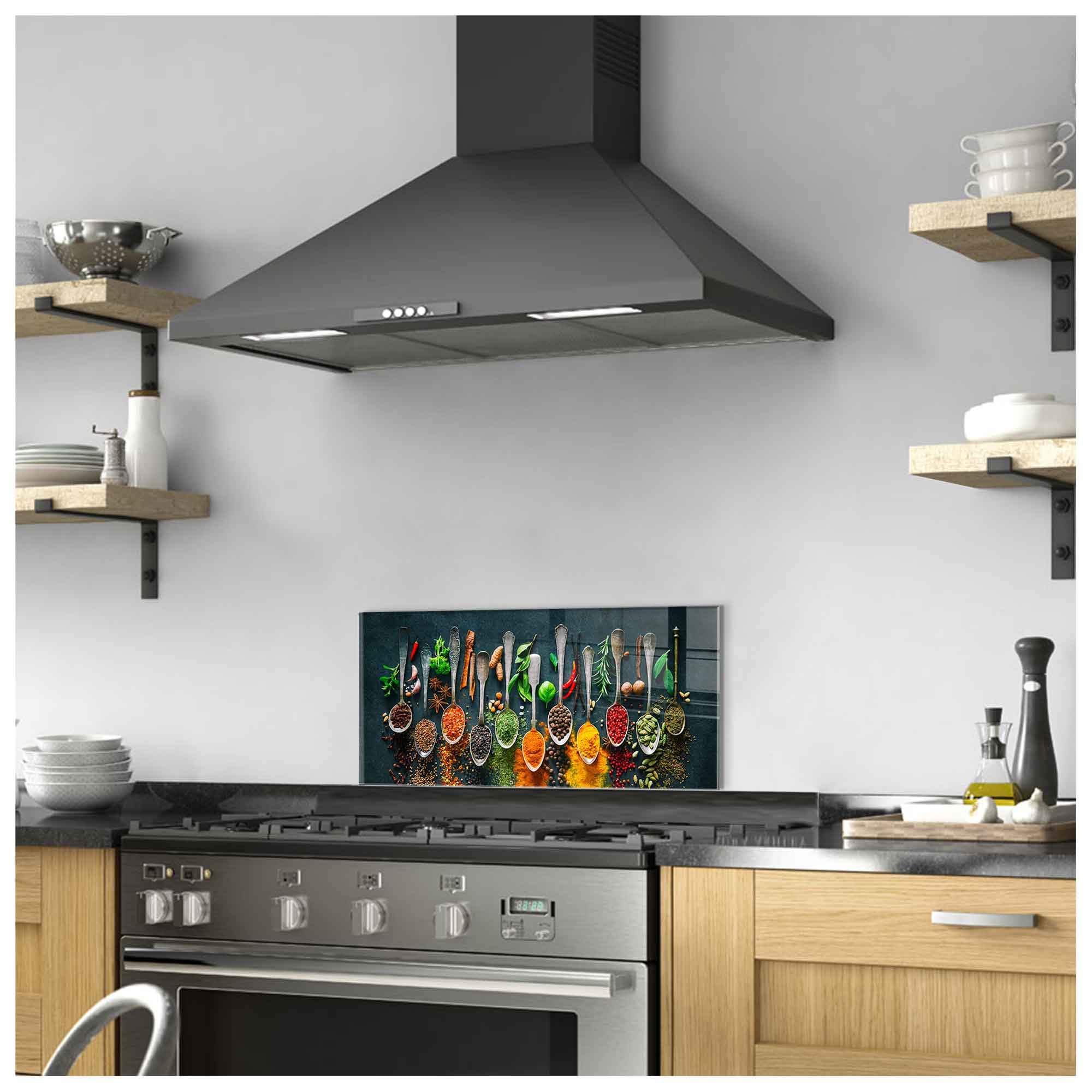 Tempered Glass Kitchen Backsplash - 12x25.5