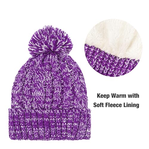 Cozy Fleece Lined Cable Knit Beanie Hat, Scarf & Gloves Set for Women & Men - Winter Warm Accessories for Skiing, Snowboarding & Outdoor Activities