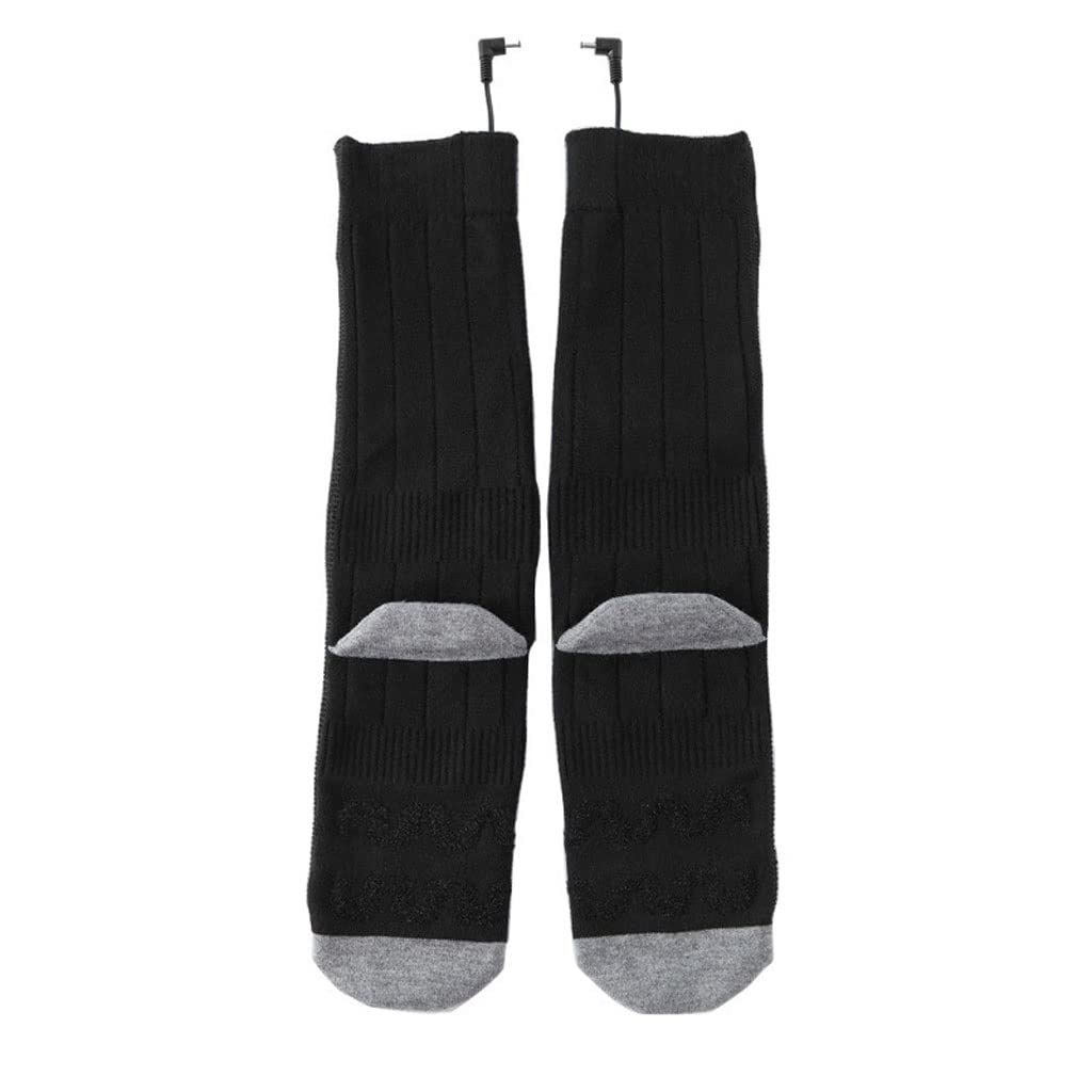 EODNSOFN Winter Electric Heated Socks - Washable Foot Warmers for Men & Women - Thermal Heated Stockings (Black, One Size) - Perfect for Outdoor Activities, Skiing, Hiking & Cold Weather