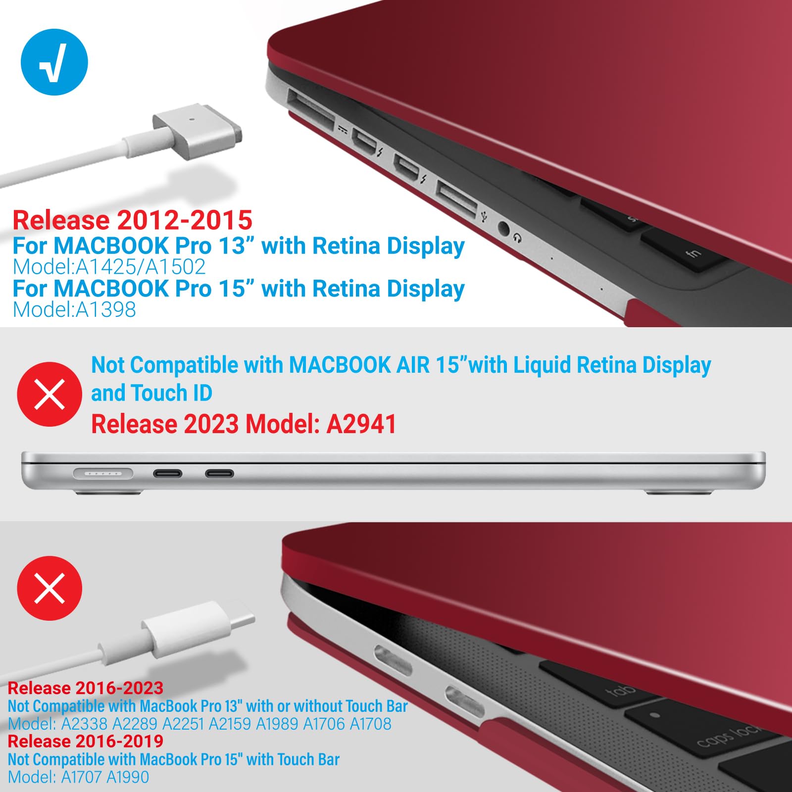 IBENZER MacBook Pro 13 Inch Case (2012-2015 Models A1502/A1425) - Hard Shell Protective Cover with Keyboard Protector & Screen Protector for Apple MacBook Pro Retina 13