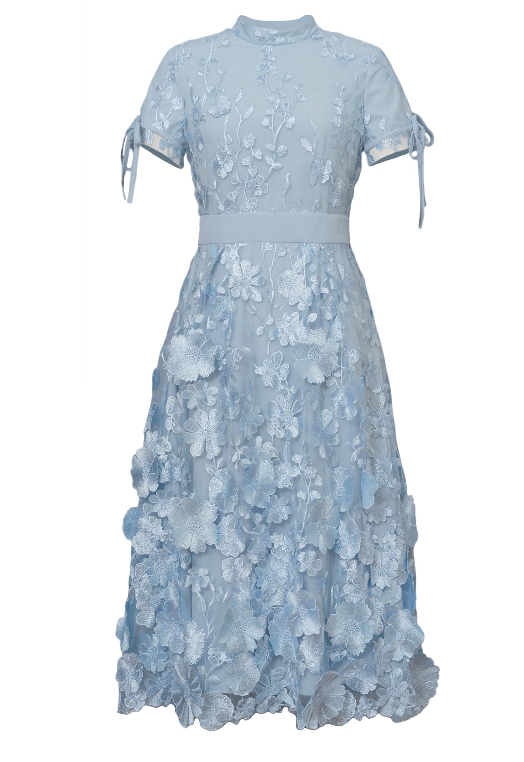 CHIC STAR Women's 3D Embroidery Applique Floral Party Dress - Elegant Evening Gown for Cocktail, Wedding & Special Occasions