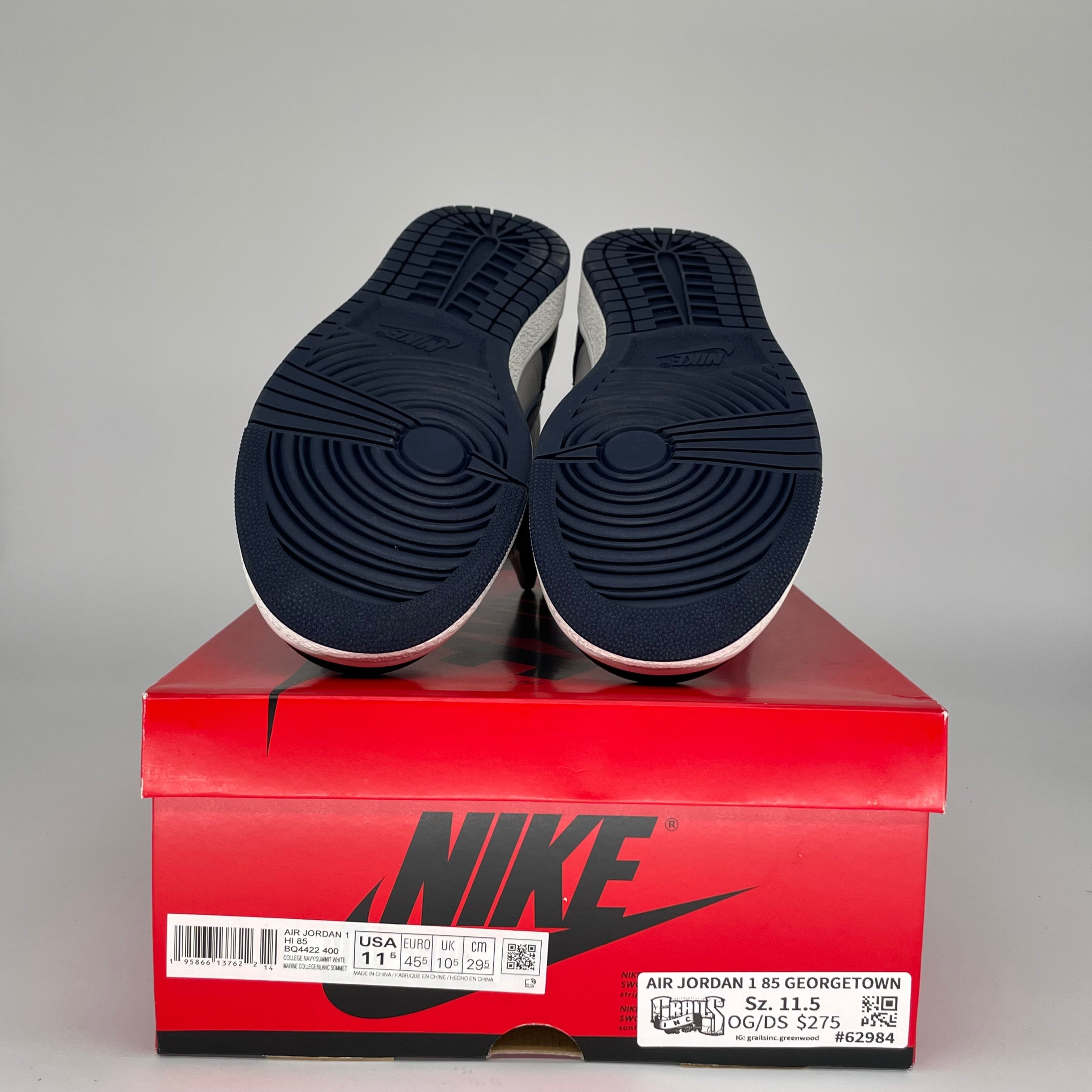 AIR JORDAN 1 '85 GEORGETOWN Retro Sneakers - Men's Size 11.5 (BQ4422-400) - Classic Basketball Shoes for Streetwear & Casual Outfits