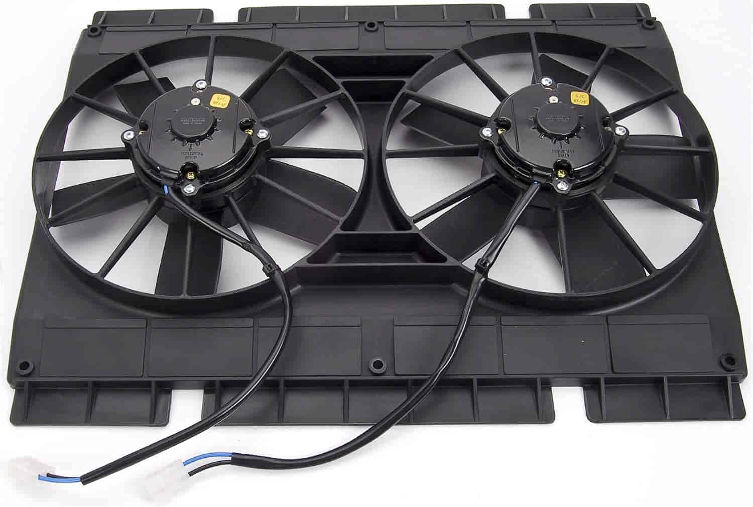 JEGS 52115 High Performance Dual Electric Cooling Fan Kit - Universal Fit for Cars, Trucks & SUVs - Perfect for Engine Cooling & Overheating Prevention