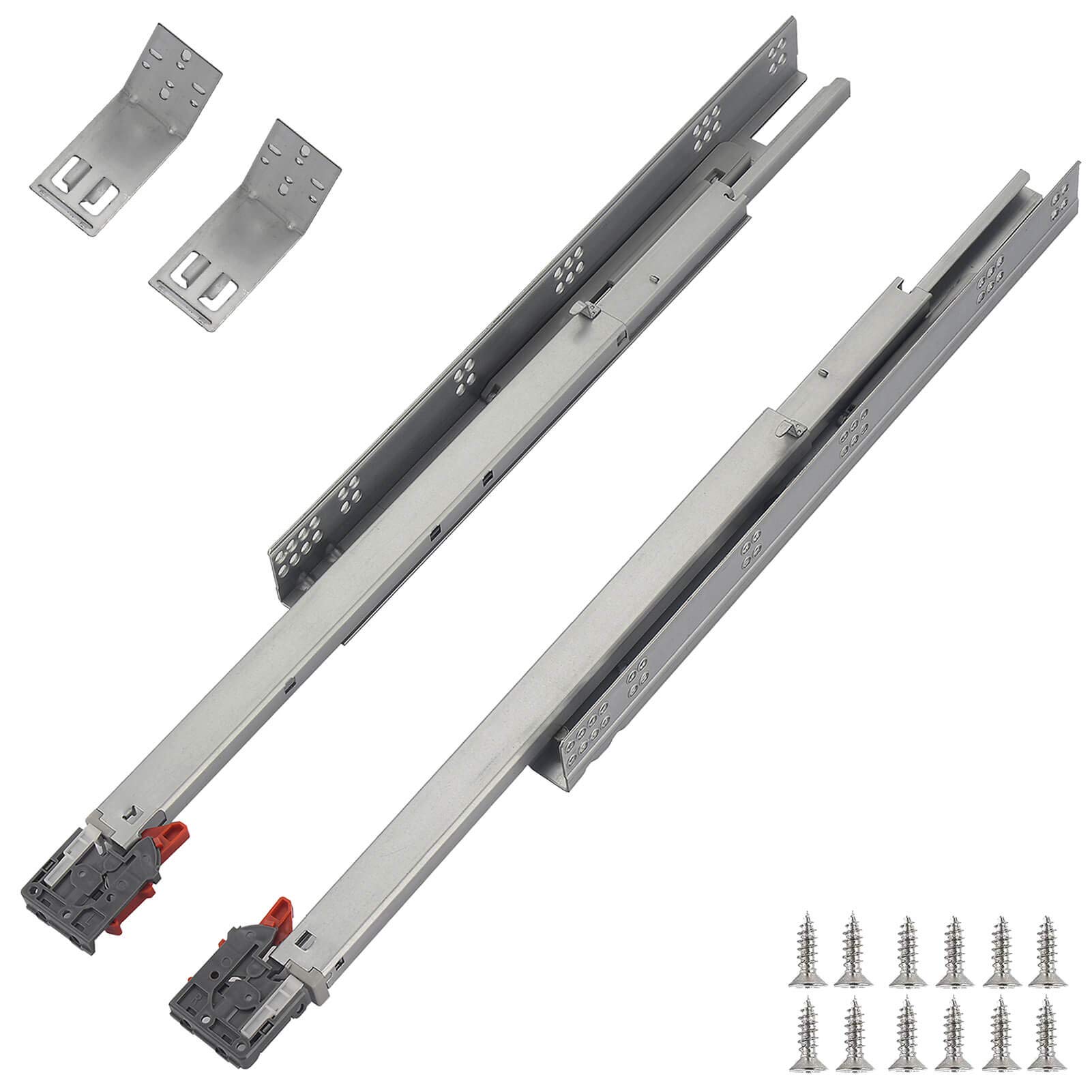 OCG 15 Inch Undermount Drawer Slides (6 Pairs) - Full Extension Soft Close Concealed Drawer Runners with Mounting Screws & Brackets - Perfect for Kitchen Cabinets, Dressers & Furniture Installation