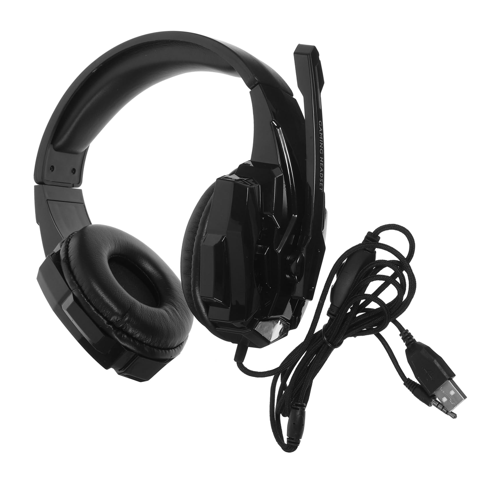 HOOTNEE I3000 Wired Gaming Headset with Microphone - Noise Cancelling Over-Ear Headphones with LED Lights, Soft Memory Foam Earmuffs for PC, PS4, Xbox - Perfect for Long Gaming Sessions & Online Meetings (Black)