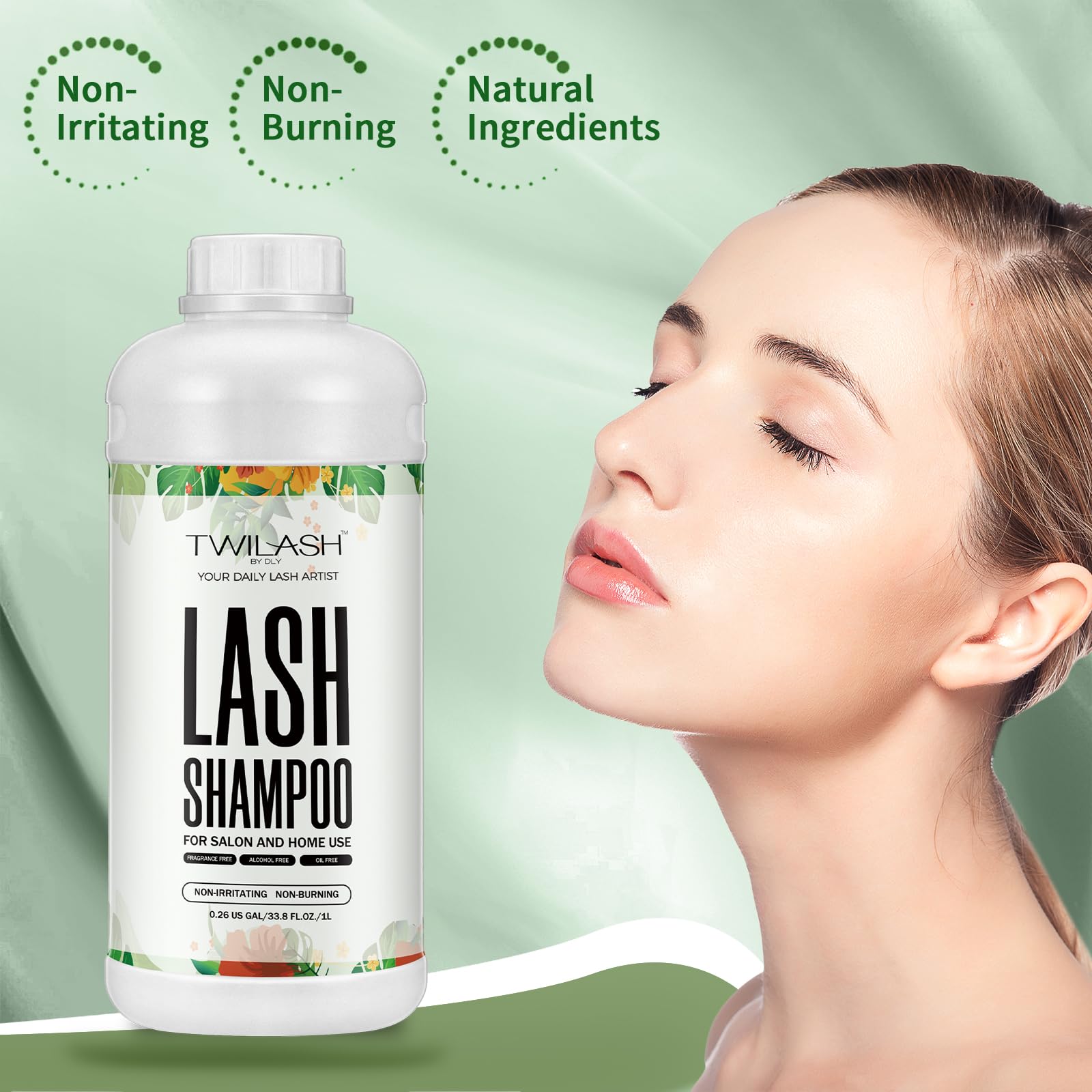 **Professional Eyelash Cleanser for Extensions - 1 Liter Bulk Lash Shampoo with 2 Foam Pump Bottles & 2 Cleansing Brushes - Salon & Home Use - Gentle Foaming Eyelid Cleanser for Daily Lash Care & Hygiene**    *(Ideal for lash artists, salons, or at-home lash maintenance to keep extensions clean and long-lasting.)*