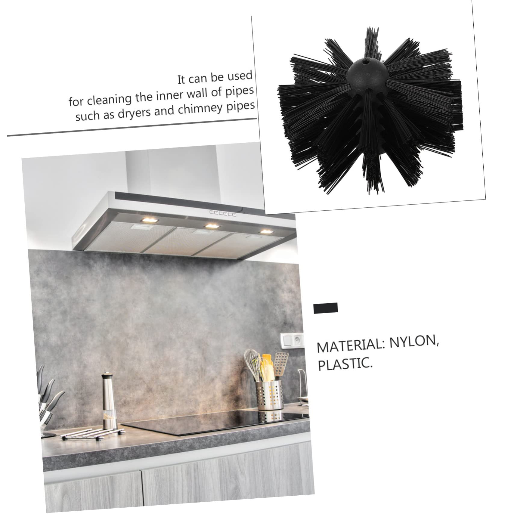 2-Pack Chimney Brush & Duct Brush Set - Fireplace & Dryer Vent Cleaning Tool with Nylon Bristles - Perfect for Range Hood, Lint Removal & Chimney Sweeping - Essential for Home Maintenance & Fire Safety
