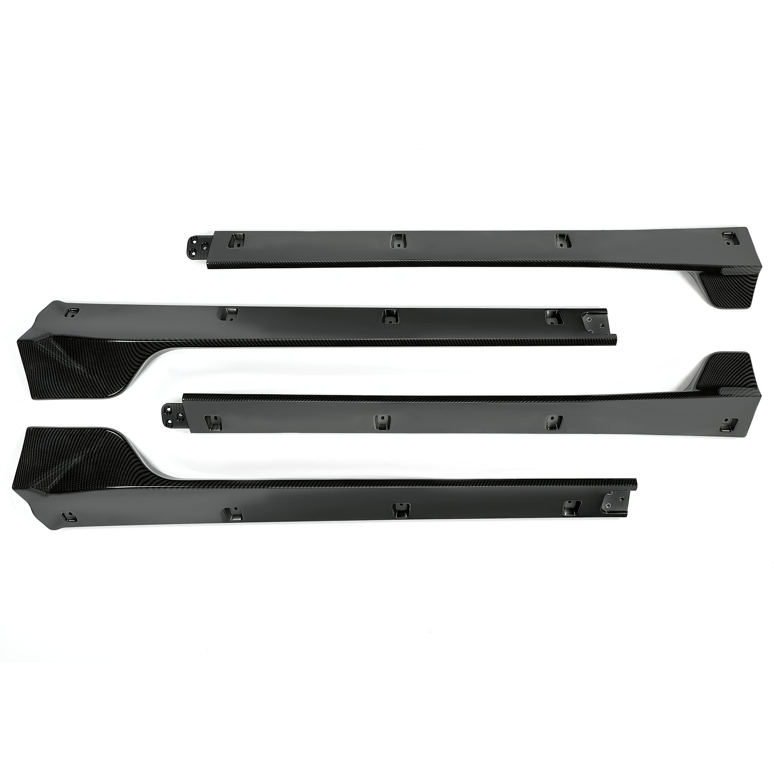 KUAFU Side Skirts for 2017-2023 Tesla Model 3 - ABS Carbon Fiber Style Rocker Panel Spoiler Extensions (4PCS) | Enhance Appearance & Aerodynamics | Perfect for Car Enthusiasts & Performance Upgrades