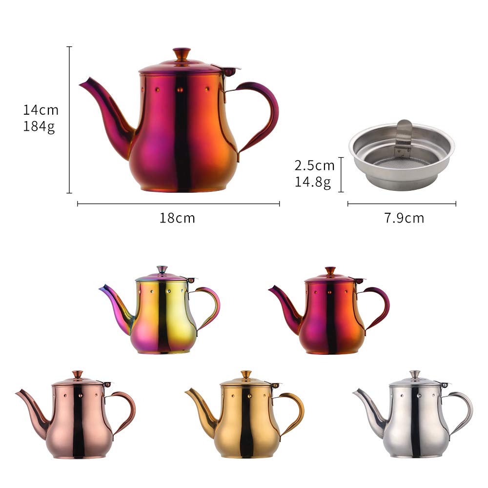 Premium Stainless Steel Teapot with Removable Tea Infuser - 500ml Mirror Finish Tea & Coffee Pot for Home, Office, or Gift - Perfect for Brewing Loose Leaf Tea, Herbal Infusions, and Coffee