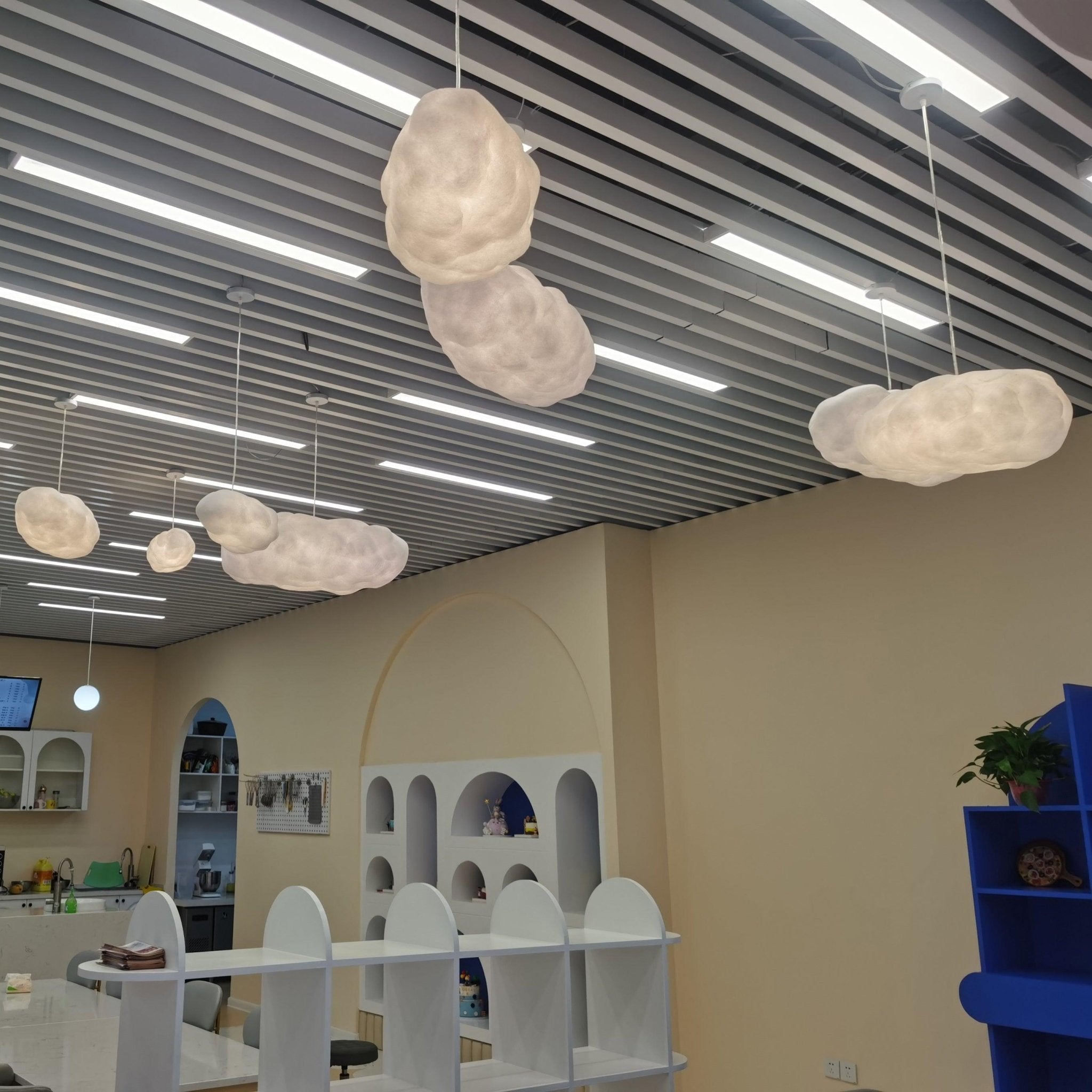 Modern Cloudy Glass Pendant Light - Elegant Hanging Ceiling Lamp for Kitchen, Dining Room & Bedroom - Perfect for Home Decor & Interior Lighting