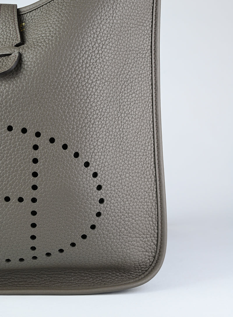 Authentic Hermès Evelyne 29 Leather Shoulder Bag in Taupe - Perfect for Work, Travel & Everyday Luxury