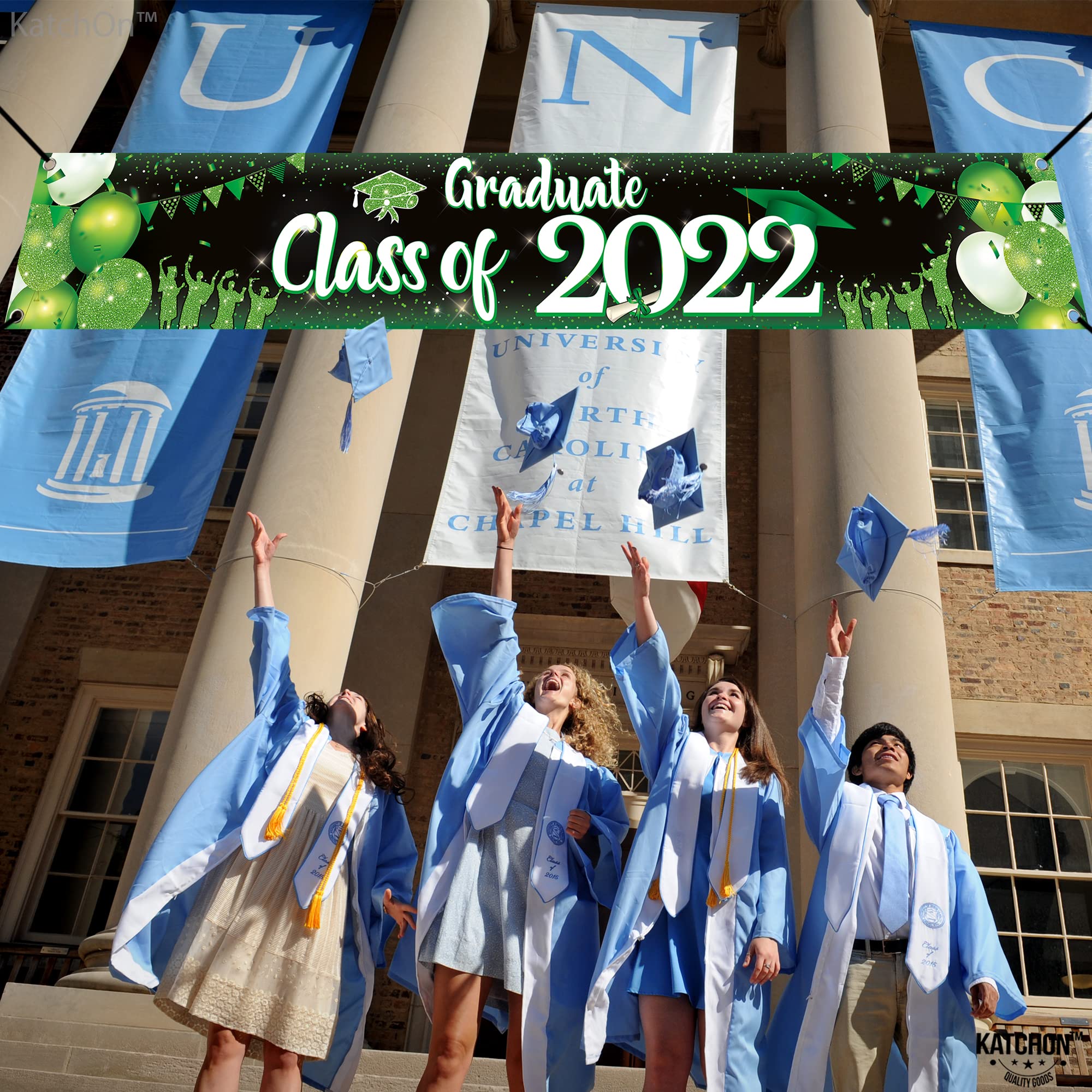 Class of 2022 Graduation Banner - 120x20 Inch Green & Black Outdoor Yard Sign | Graduation Party Decorations for Backyard, Lawn & School Celebrations | Perfect for Graduation Photos, Ceremonies & Commencement Parties