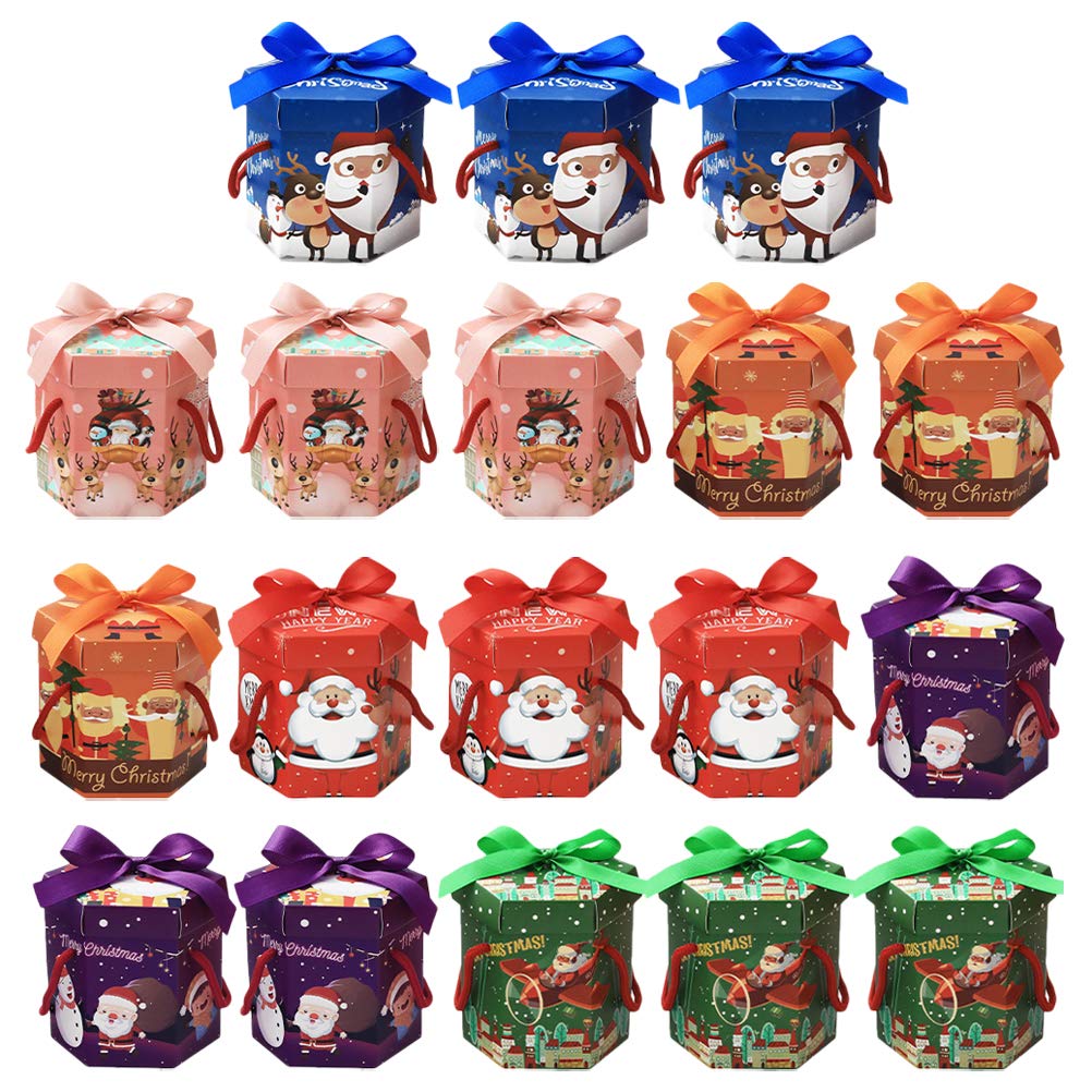 Amosfun 18pcs Hexagon Gift Boxes for Candy & Christmas Decor
