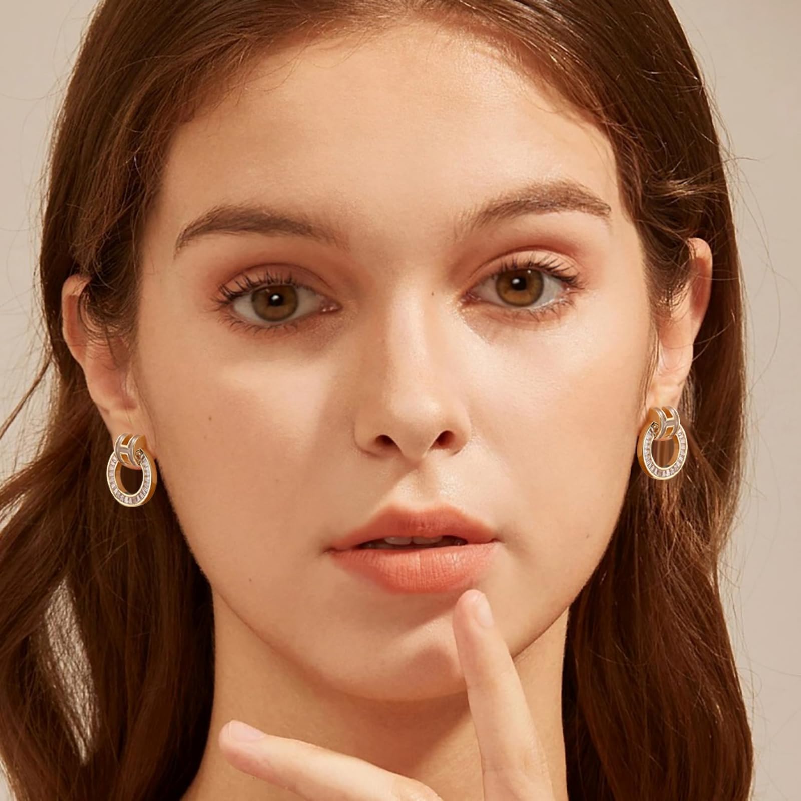 14K Gold Stud Earrings for Women - Enamel H-Shaped Earrings | Elegant Birthday Gifts for Her | Perfect for Everyday Wear, Date Nights & Special Occasions