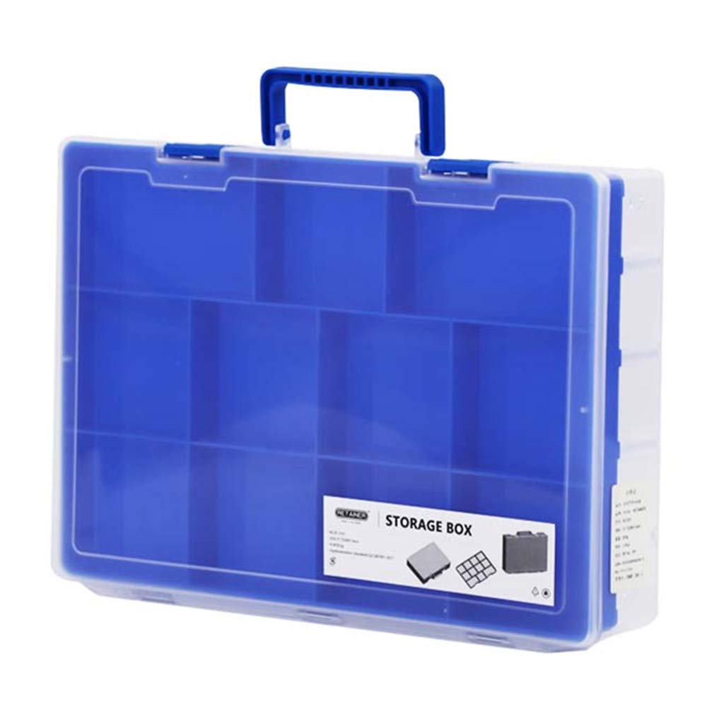 Dark Blue Plastic Sorting Tray with Lids & Dividers - 41 Adjustable Compartments Storage Organizer Box with Handle for Art Crafts, Jewelry, Screws - Perfect for DIY Projects, Beading & Workshop Organization