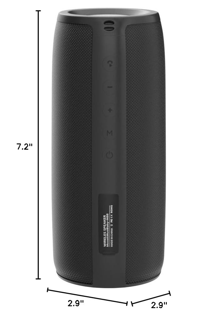 MusiBaby M88 Bluetooth Speaker with Dual Pairing, Bluetooth 5.3, Loud Stereo Sound, Booming Bass, 30H Playtime - Perfect for Home, Outdoor Parties, Beach, Camping, and Travel
