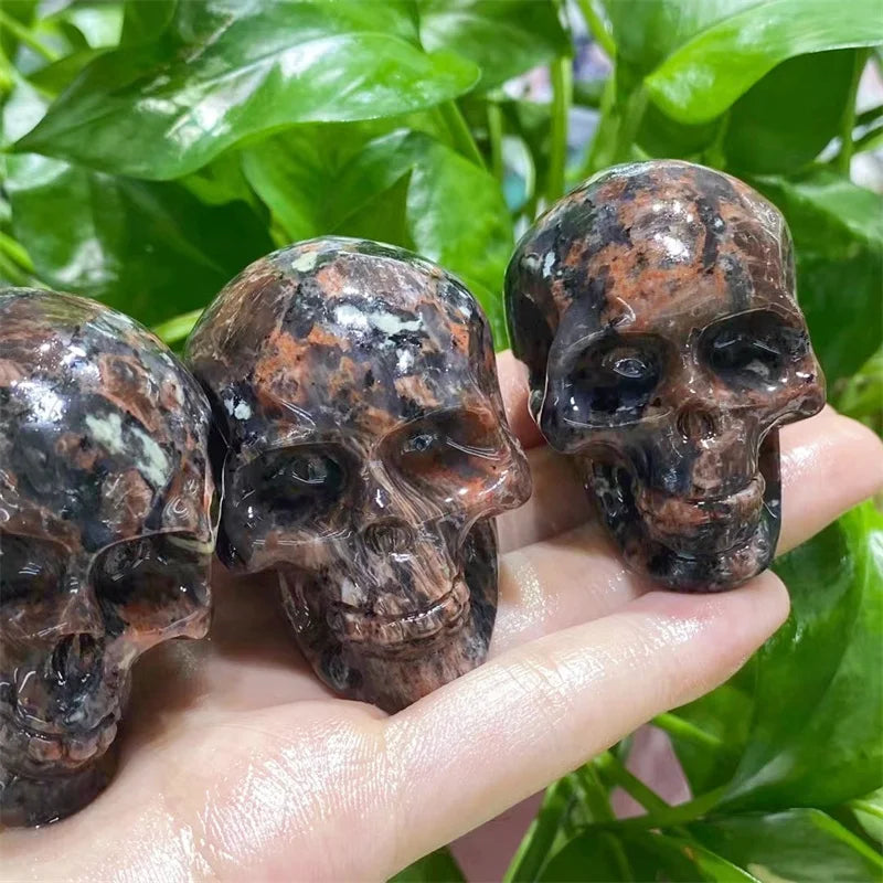 2 Inch Natural Katophorite Skull Carving Quartz Crystal - Feng Shui Healing Stone, Home Decor Gift for Meditation & Spiritual Practice (1 Piece) - Perfect for Altars, Office Desk & Energy Cleansing