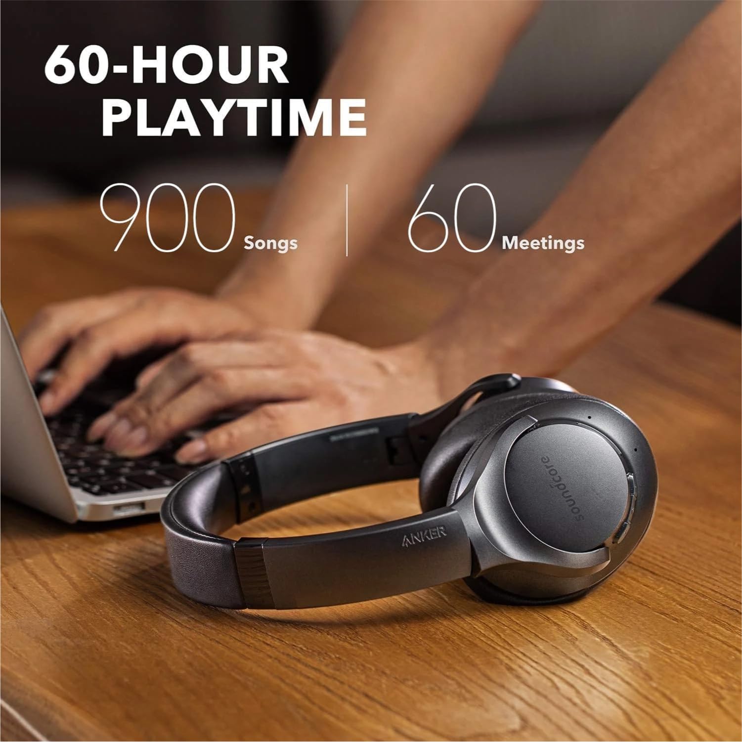 Anker Soundcore Life Q20 Hybrid Active Noise Cancelling Wireless Bluetooth Headphones with 60H Playtime, Hi-Res Audio, Deep Bass & Memory Foam Ear Cups - Perfect for Travel, Workouts & Home Office Use