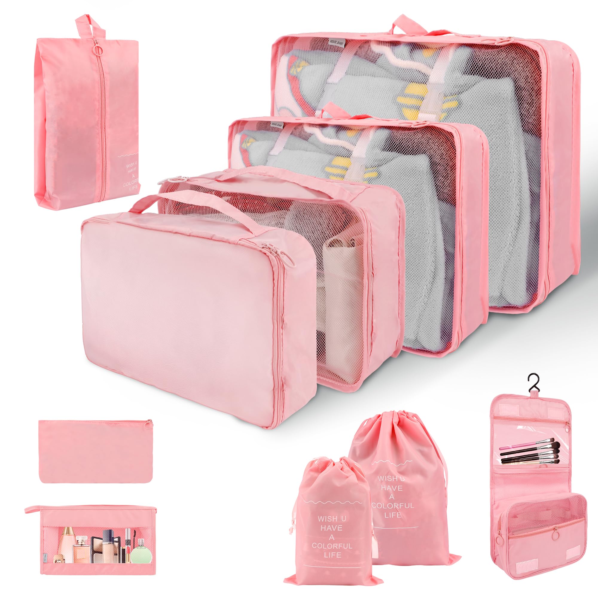10-Piece Compression Packing Cubes Set - Travel Luggage Organizer Bags for Suitcase & Carry-On - Perfect for Business Trips, Vacations & Weekend Getaways