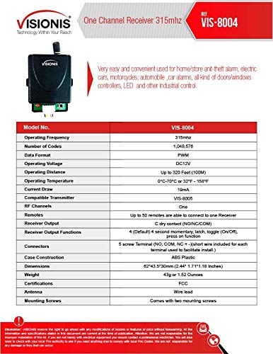 Visionis FPC-5356 Heavy Duty 1200lbs Electromagnetic Lock Kit - Outswinging Door Access Control System with Wireless Receiver, Remote & PIR Sensor for Commercial Security, Office Buildings & Gated Communities