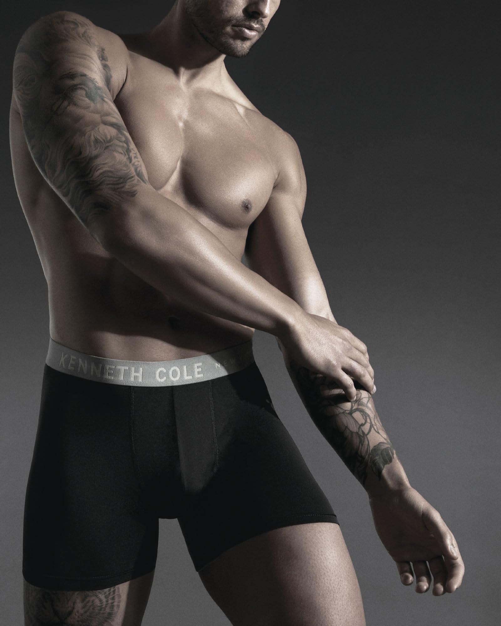 Kenneth Cole Men's Boxer Briefs 3-Pack - Soft Stretch Performance Underwear with Contour Pouch for Comfort & Support - Breathable Moisture-Wicking Boxers for Everyday Wear, Workout & Travel (S-XL)