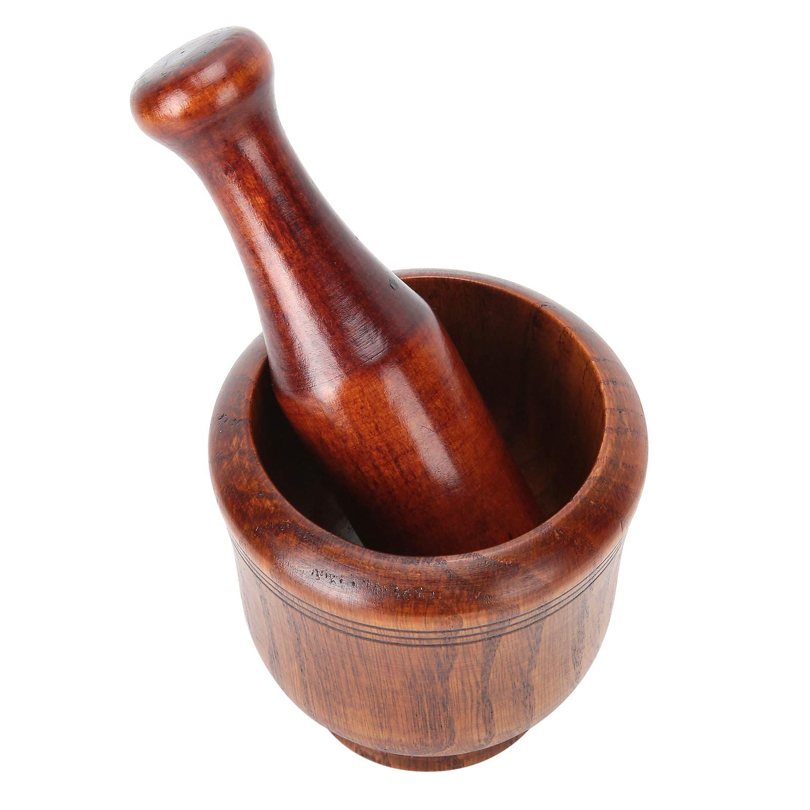 Premium Wooden Mortar and Pestle Set - Handcrafted Garlic Masher & Spice Grinder for Kitchen - Perfect for Crushing Garlic, Ginger, Herbs & Spices - Ideal for Cooking, Baking & Making Fresh Pesto