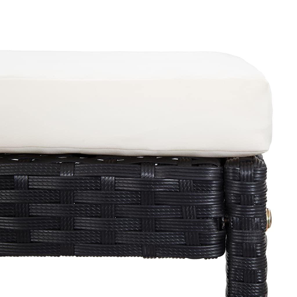 5-Piece Outdoor Bar Set - Black Poly Rattan & Glass Table with Cushions - Patio, Garden, Poolside Furniture for Backyard, Courtyard & Outdoor Entertaining