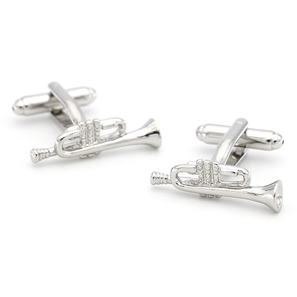 Premium Brass Musical Instrument Cufflinks - iGame Music Fans Red Cuff Links with Gift Box for Men, Perfect for Weddings, Concerts & Formal Events