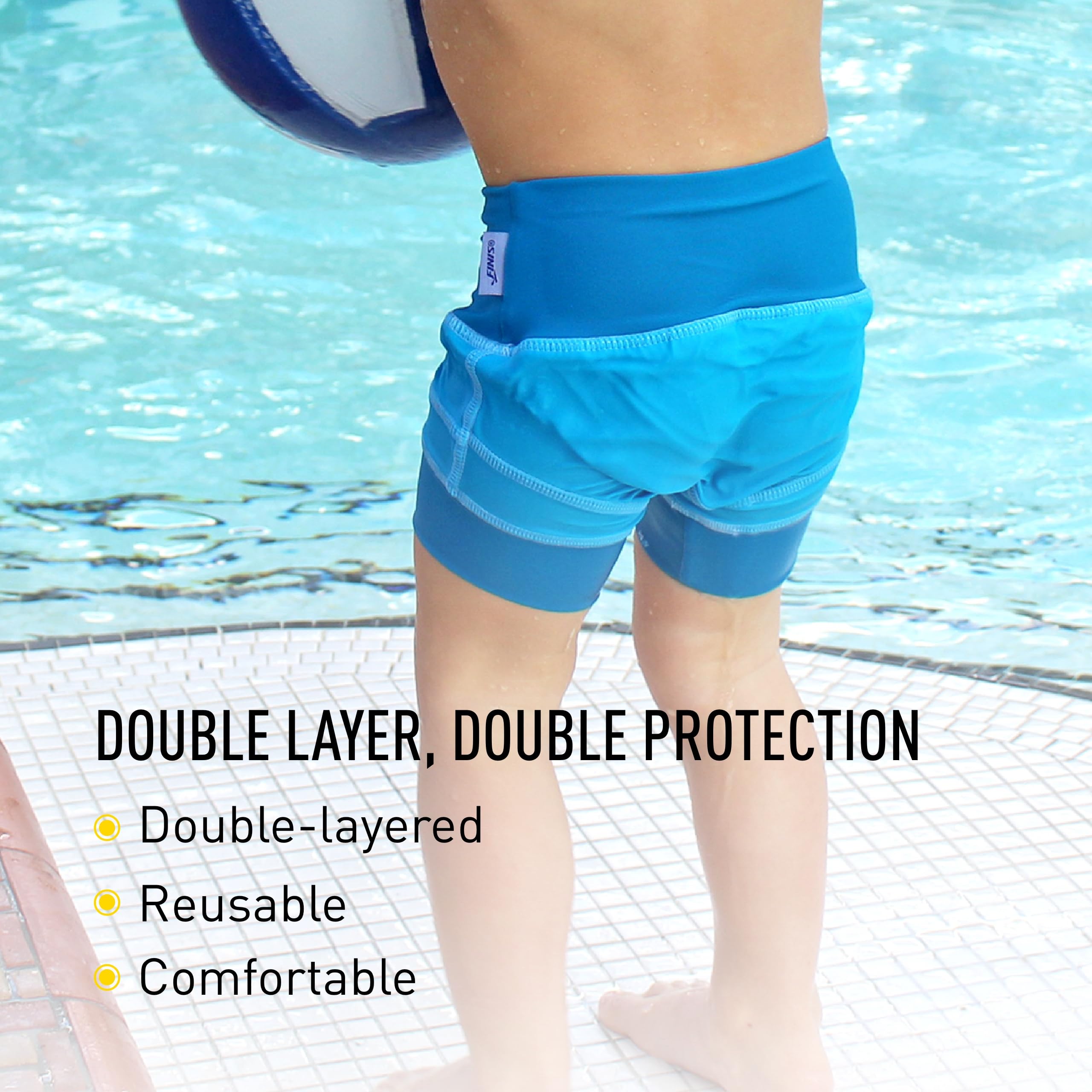 FINIS Double Swim Diaper Caribbean XL - Reusable Swim Diaper for Babies & Toddlers, Leak-Proof & Quick-Dry, Perfect for Pool, Beach & Water Play