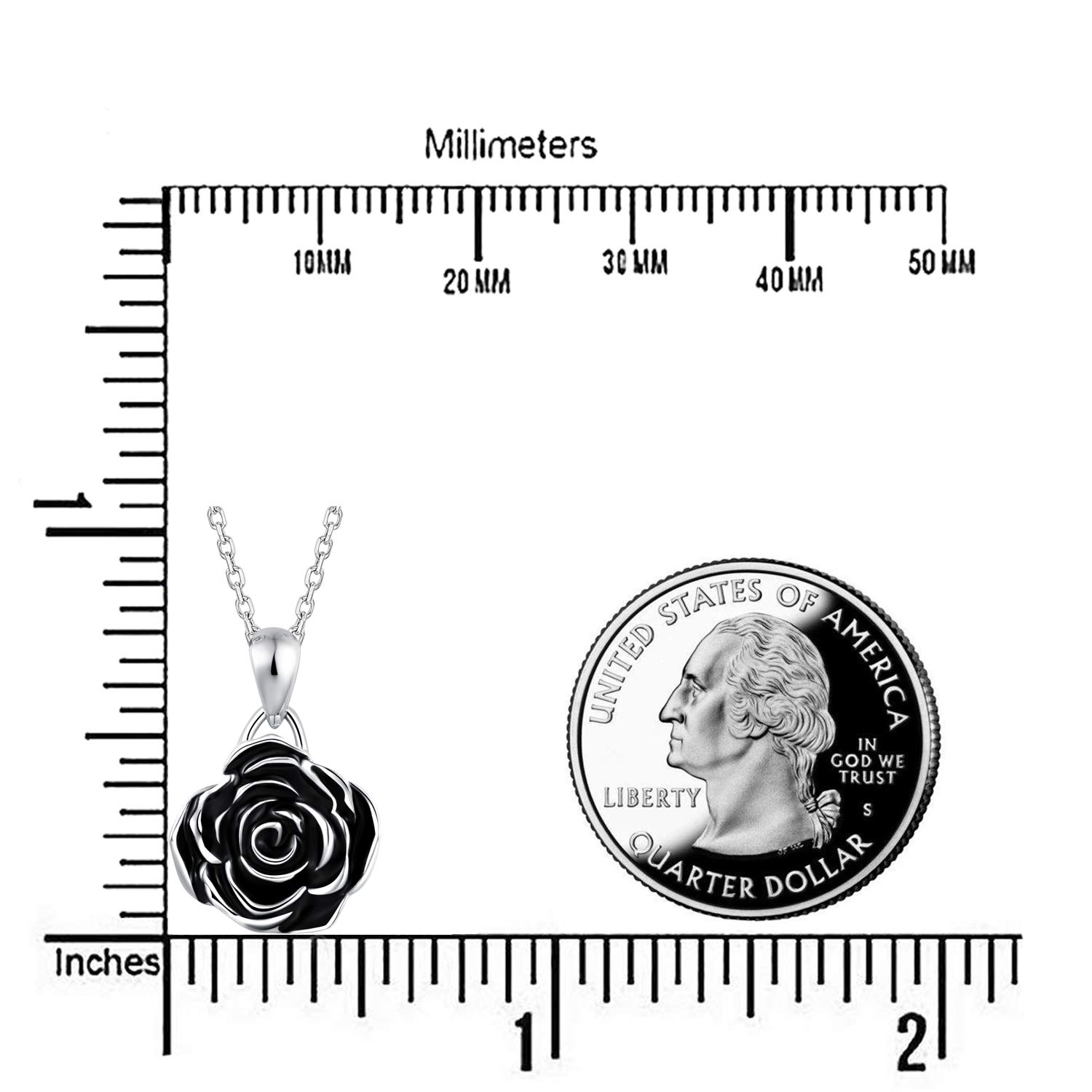 BEILIN 925 Sterling Silver Rose Flower Necklace for Women - Elegant Rose Pendant Jewelry Gift for Her, Perfect for Valentine's Day, Anniversary & Special Occasions