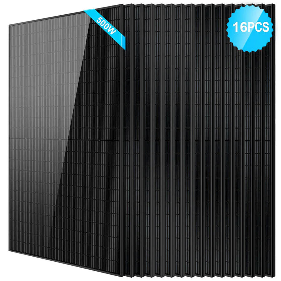 SunGoldPower 500W Monocrystalline Black PERC Solar Panel - High Efficiency Solar Panel for Home, RV, Boat & Off-Grid Power - Perfect for Residential, Camping and Emergency Backup Power