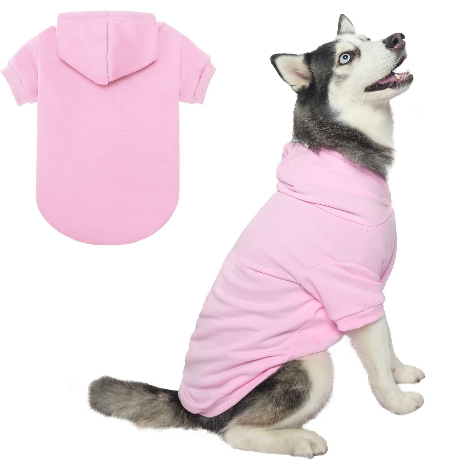 BINGPET Fleece Lined Dog Hoodies - Soft Warm Winter Sweater with Hood for Small Medium Large Dogs & Cats | Cozy Fall & Winter Outfit for Outdoor Walks and Indoor Comfort