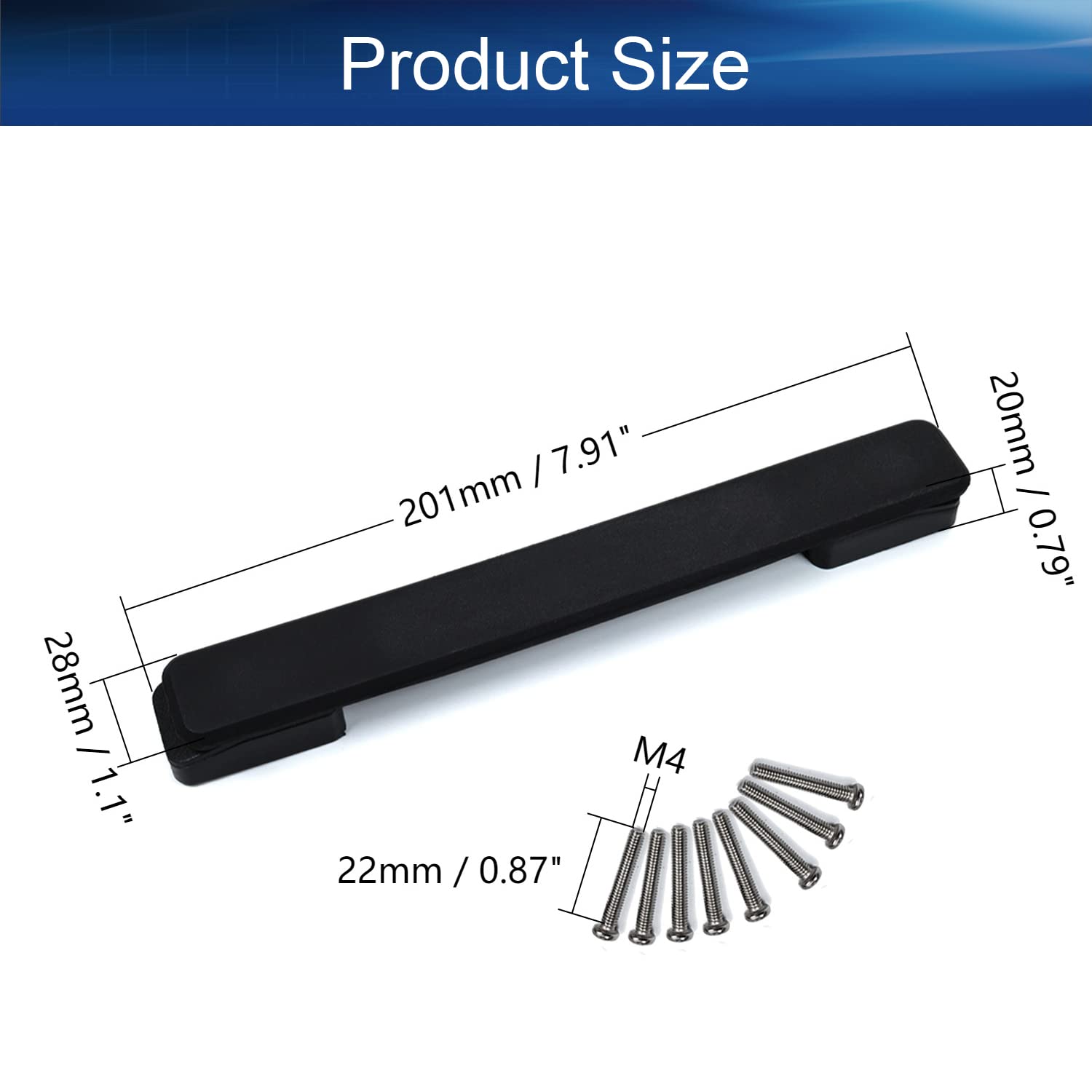 Bettomshin 2-Pack Black Plastic Luggage Handle Replacement - 7.91