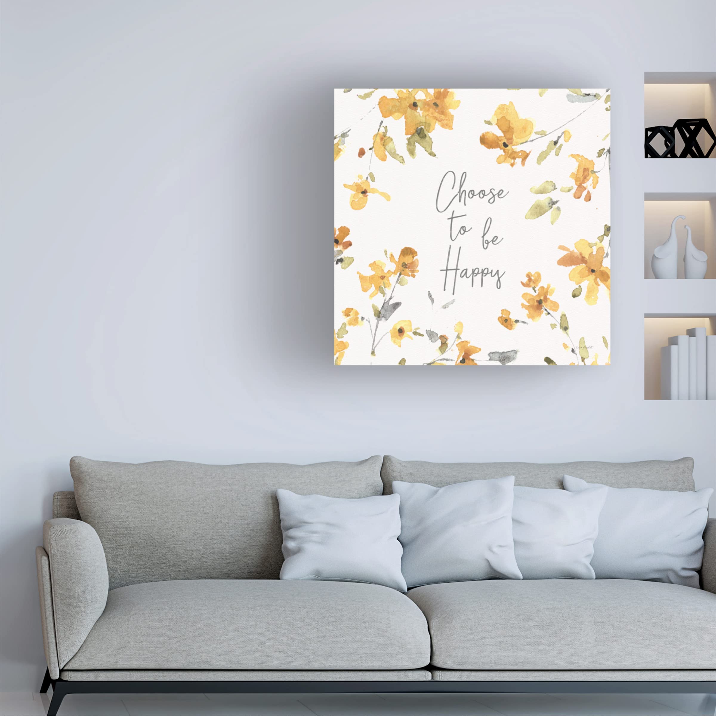 Lisa Audit 'Happy Yellow 20' Abstract Floral Canvas Wall Art Print - Modern Home Decor for Living Room, Bedroom & Office