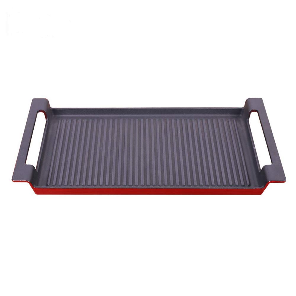Premium LI-GELISI Enameled Cast Iron Grill Pan - Heavy Duty BBQ Griddle for Steak, Burgers & Outdoor Cooking - Non-Stick Surface with Easy-Grip Handles - Perfect for Camping, Backyard Grilling & Family Gatherings