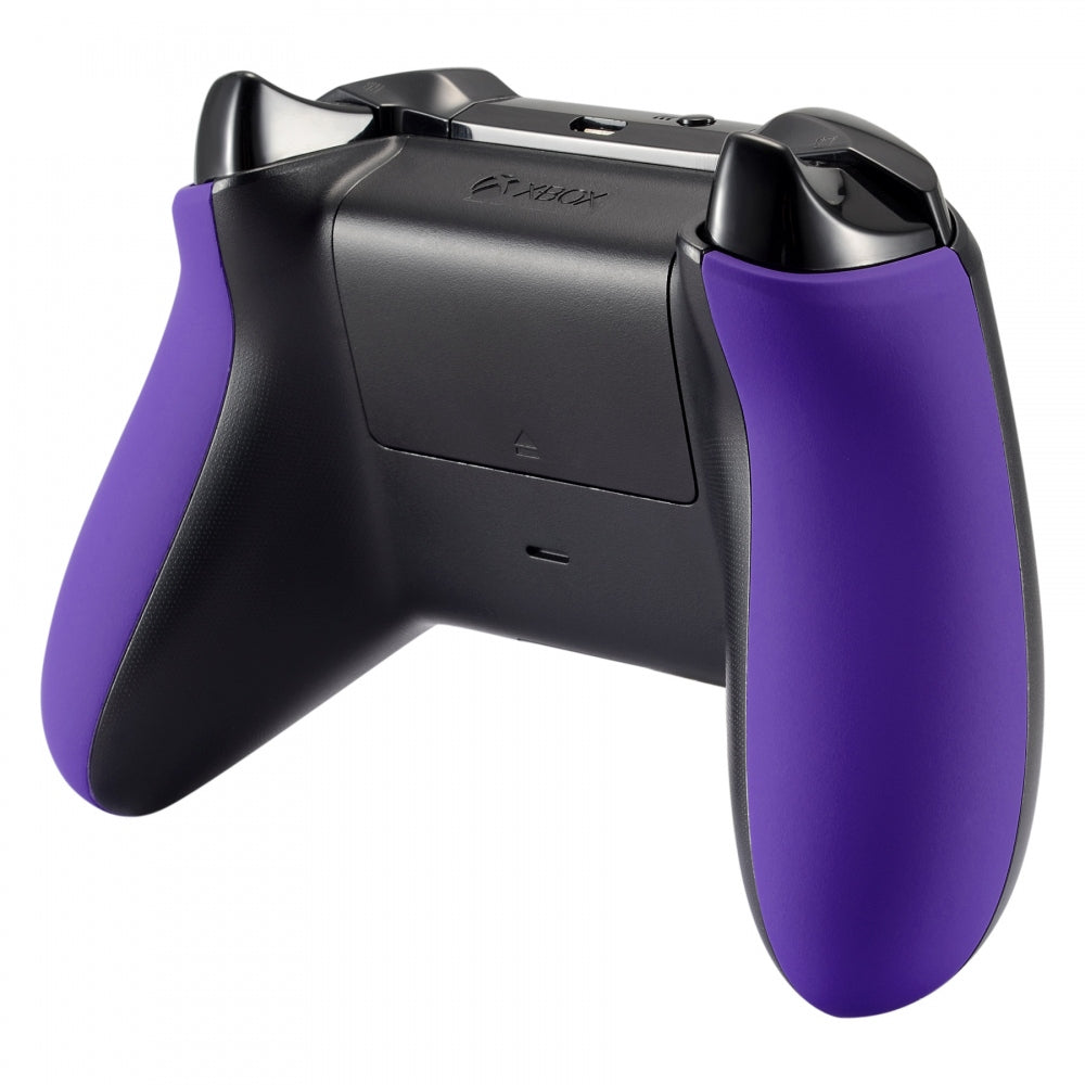 ExtremeRate Soft Touch Purple Controller Shell with Side Rails - Replacement Housing for Xbox One S & Xbox One X (ZSXOFX05) | Premium Grip for Enhanced Gaming Comfort