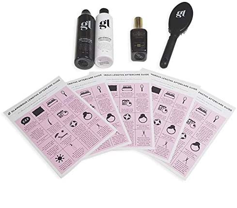 ALL IN ONE GL Aftercare Kit - Shampoo, Conditioner, Argan Oil, Loop Brush & Aftercare Advice Card for Real Hair & Hair Extensions | Perfect for Daily Hair Care & Extensions Maintenance
