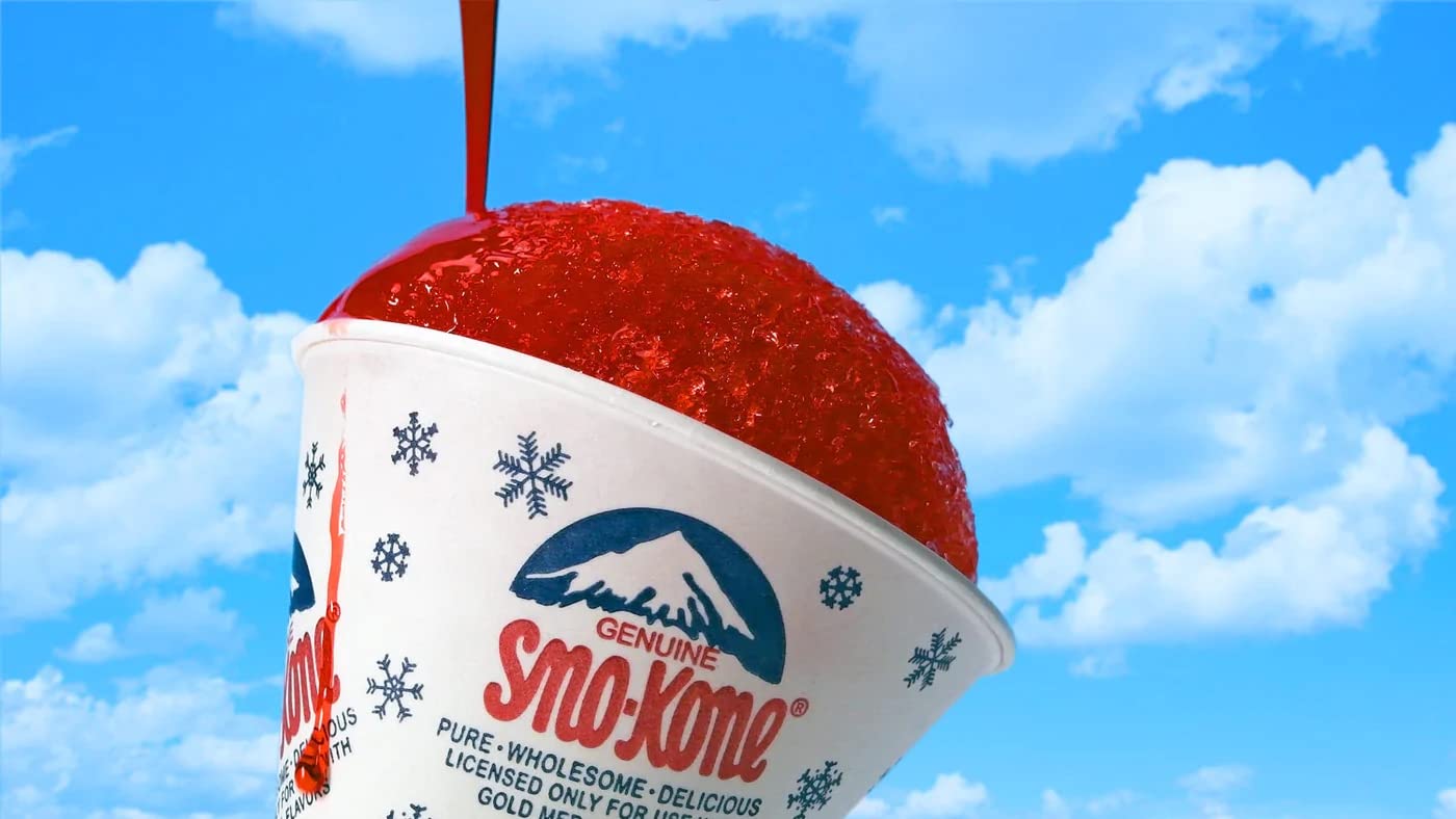 Maragos Snow Cone Maker Kit with 750ml Sno-Kone Syrup, 4 Original Cups & Spoon Straws - Perfect for Summer Parties, Kids Treats & Carnival Events