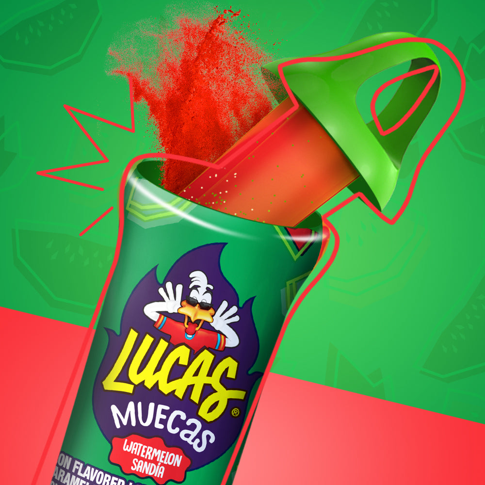 Lucas Muecas Watermelon Flavor Chewing Gum | 10ct Pack of Bubble Gum for Kids & Adults | Perfect for Parties, Gifts & On-the-Go Snacking
