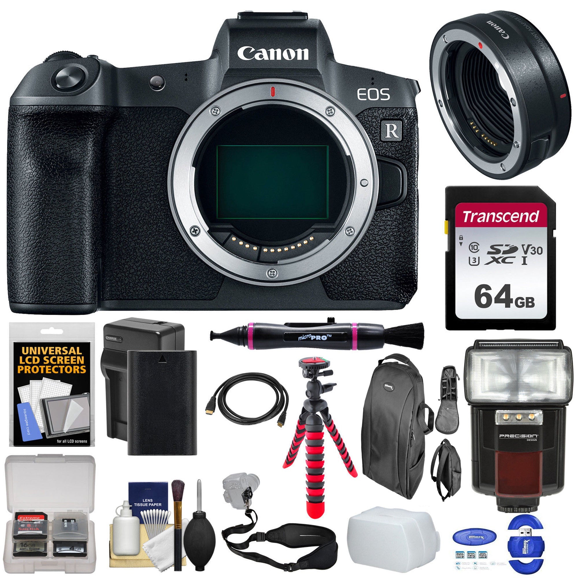 Canon EOS R Full Frame Mirrorless Digital Camera Body with EF-EOS R Mount Adapter - Professional Photography, Vlogging & Travel Shooting