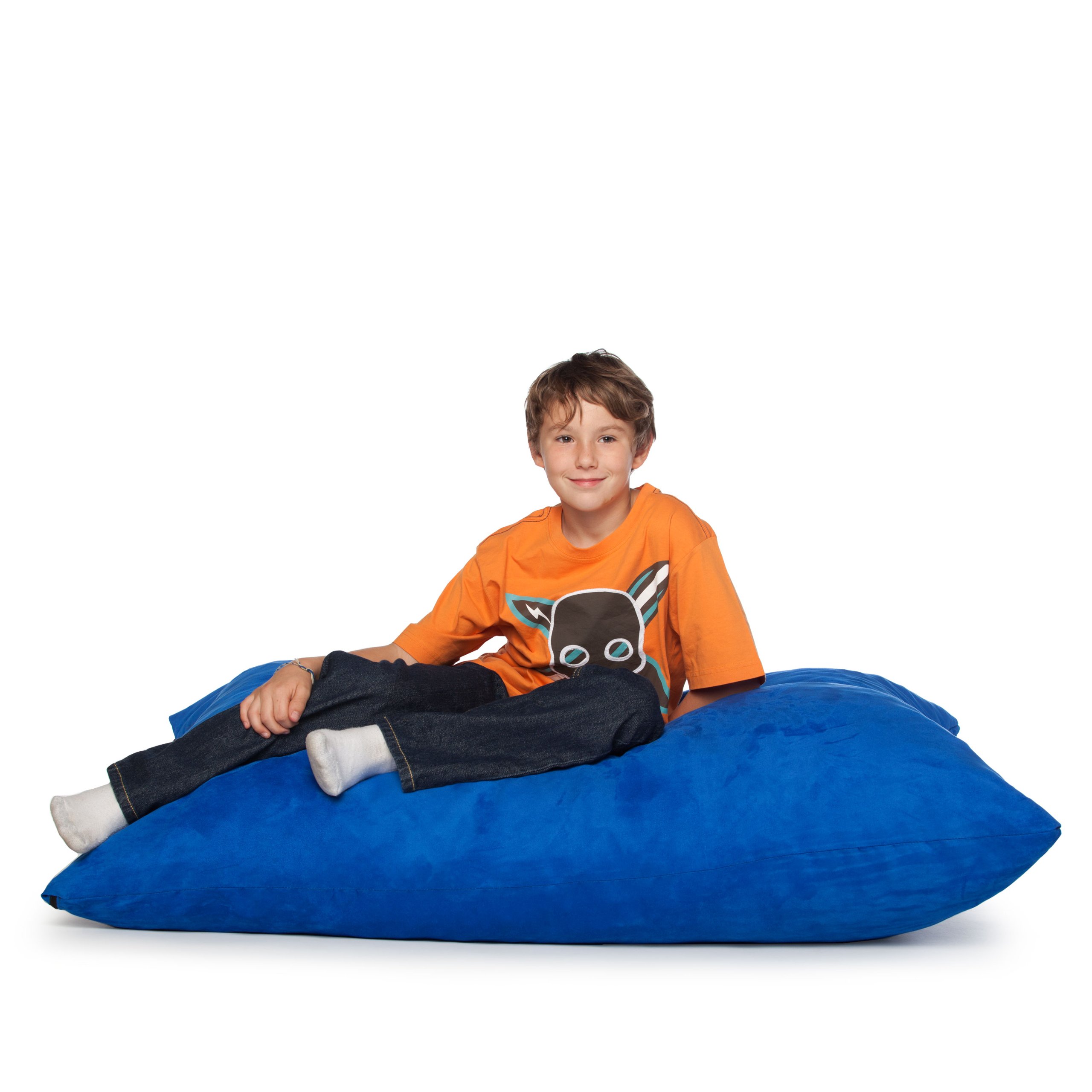 Jaxx 3.5 ft Kids Pillow Saxx Bean Bag Chair - Soft Blueberry Color for Bedroom, Playroom & Dorm Room - Comfortable Seating for Reading, Gaming & Relaxing
