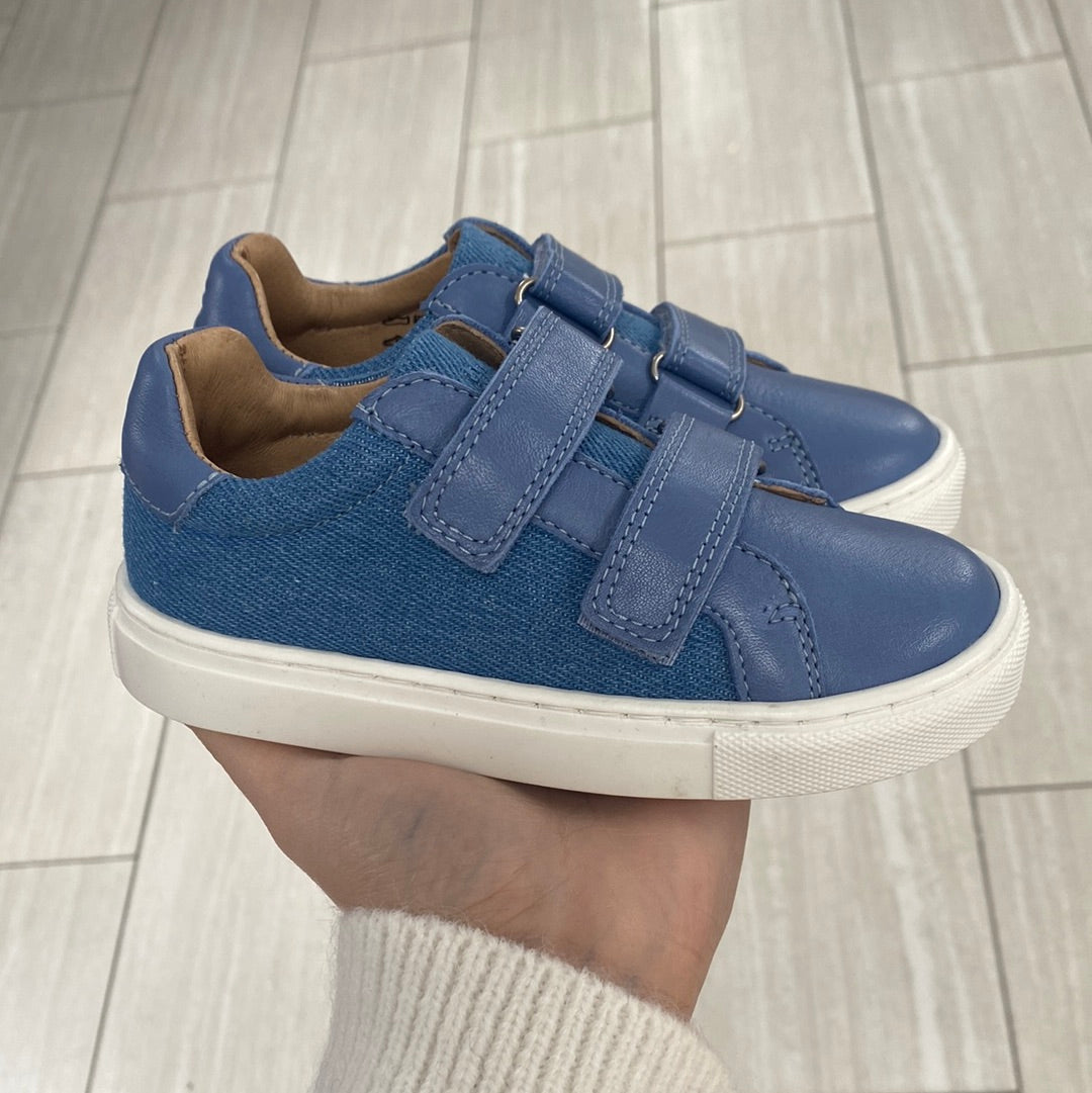 Porte Denim Blue Velcro Sneakers for Men & Women - Lightweight Comfortable Casual Shoes for Walking, Running & Everyday Wear