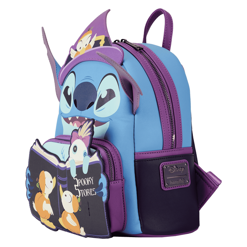 Disney Stitch Exclusive Spooky Stories Halloween Glow Mini Backpack for Kids - Cute Light Up Backpack for Trick or Treating, Cosplay & Disney Fans