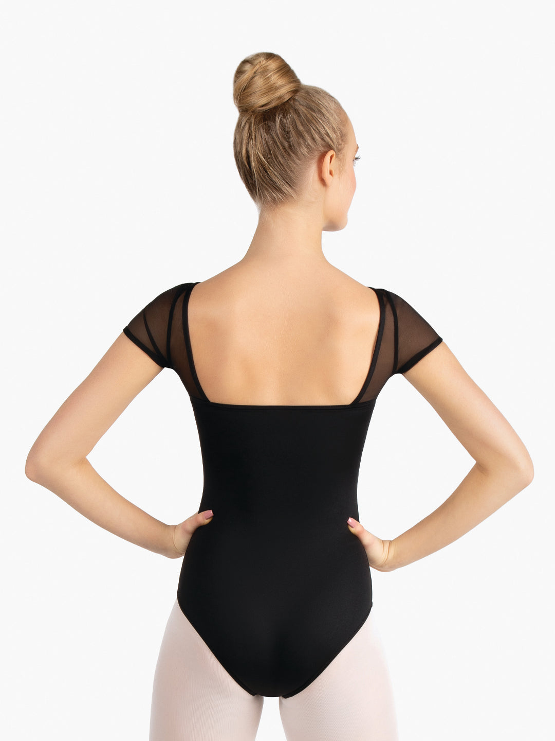 SE1039C Mesh Yoke Short Sleeve Leotard for Ballet, Dance & Gymnastics - Breathable Stretch Performance Wear for Kids & Adults
