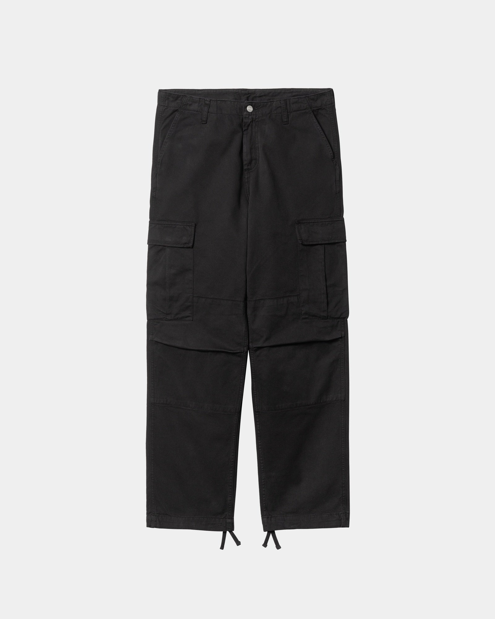 Men's Regular Fit Cargo Pants - Garment Dyed Twill Work Pants for Outdoor & Casual Wear | Black | Durable & Comfortable for Hiking, Work & Everyday Use