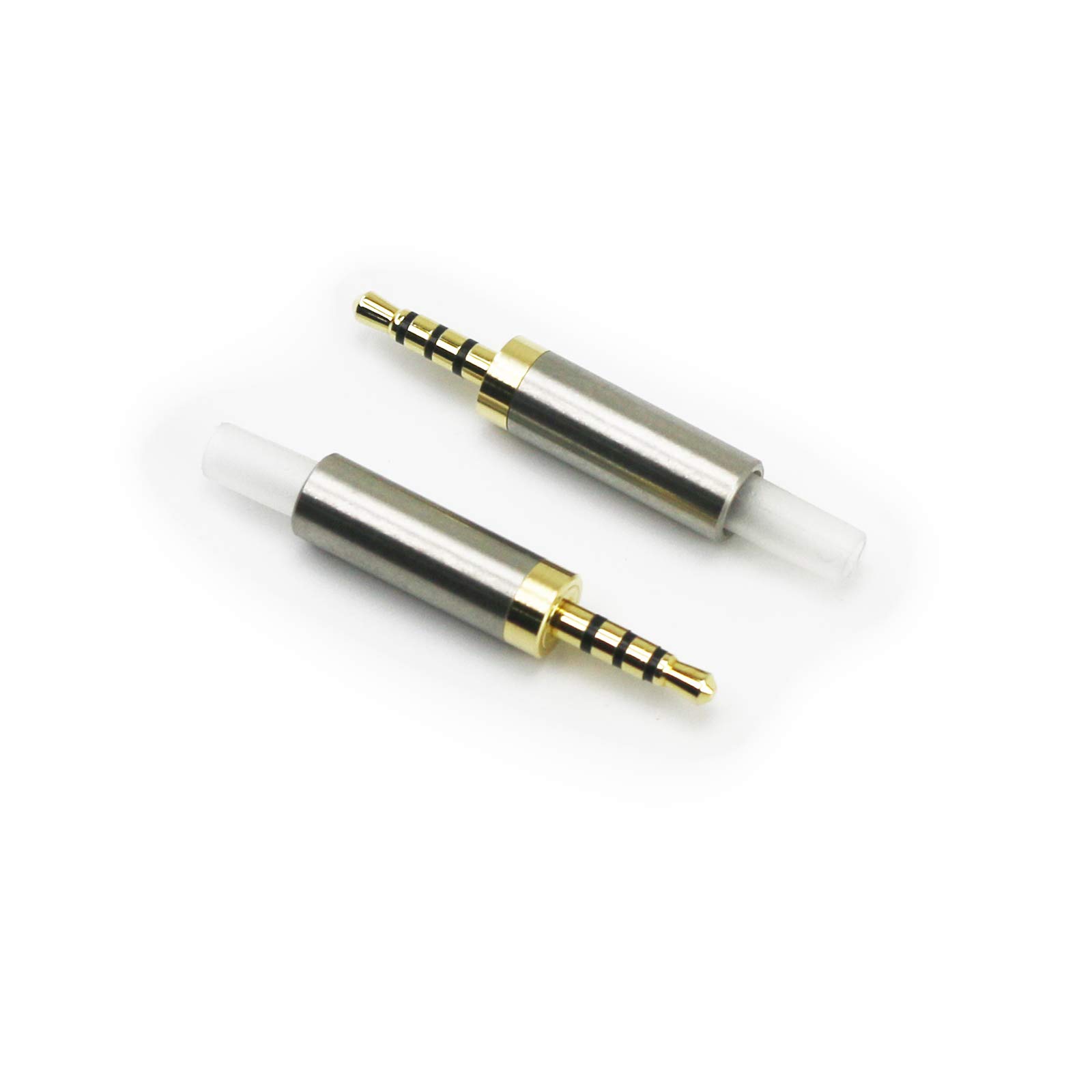 2Pcs Gold 4 Pole 2.5mm Male Headphone Jack Plug - Audio Repair Connector for Soldering Headphones, Earbuds & Headsets - Durable Metal Construction for DIY Fixes & Electronic Projects