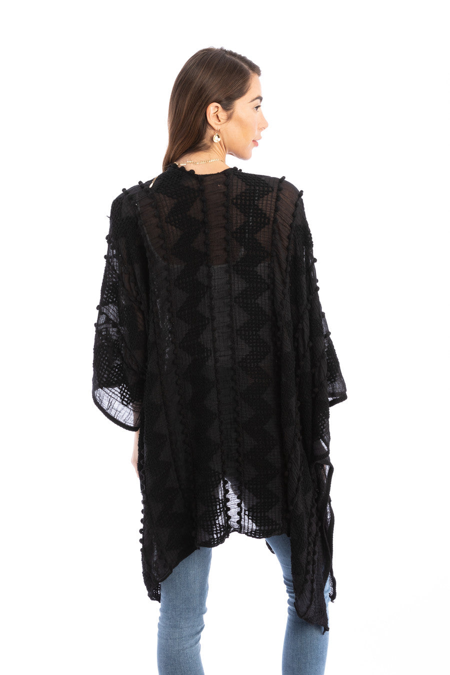 Bohemian Textured Kimono - Lightweight Floral Print Cover Up for Women | Perfect for Beach, Festival & Summer Outfits
